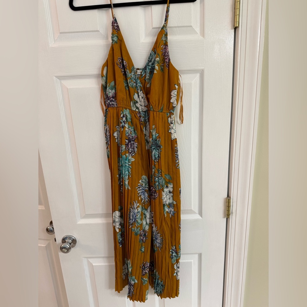 Here Comes the Sun Midi Jumpsuit in Mustard